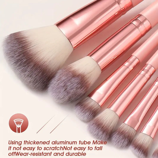 25-Piece Pink Makeup Brush Set with 6 Large