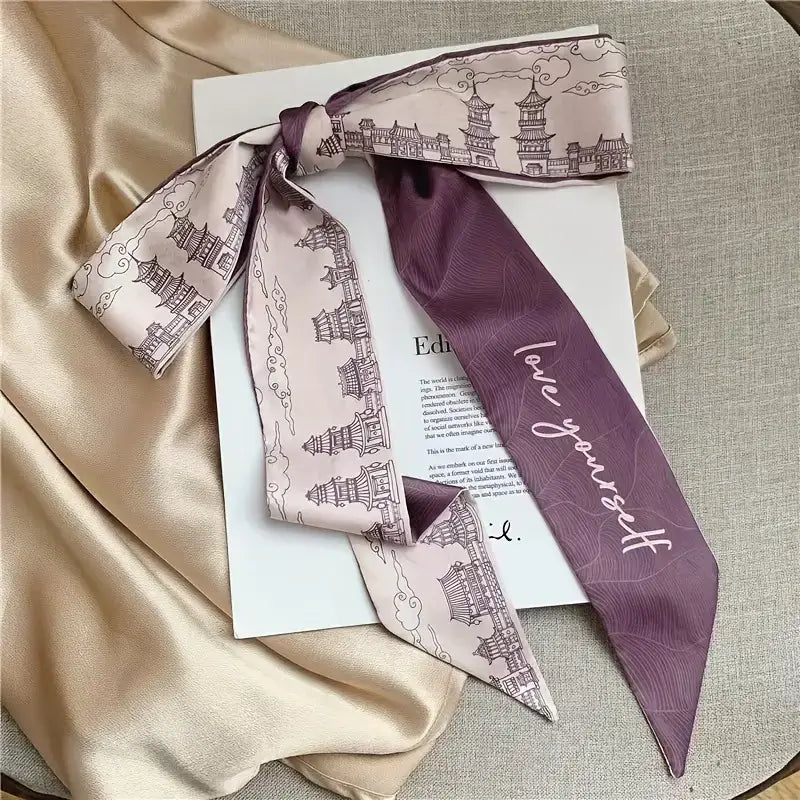 8pcs Silky Satin Ribbon Scarf Vintage