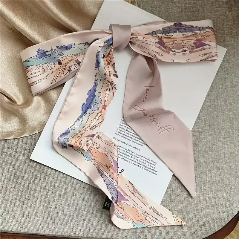 8pcs Silky Satin Ribbon Scarf Vintage