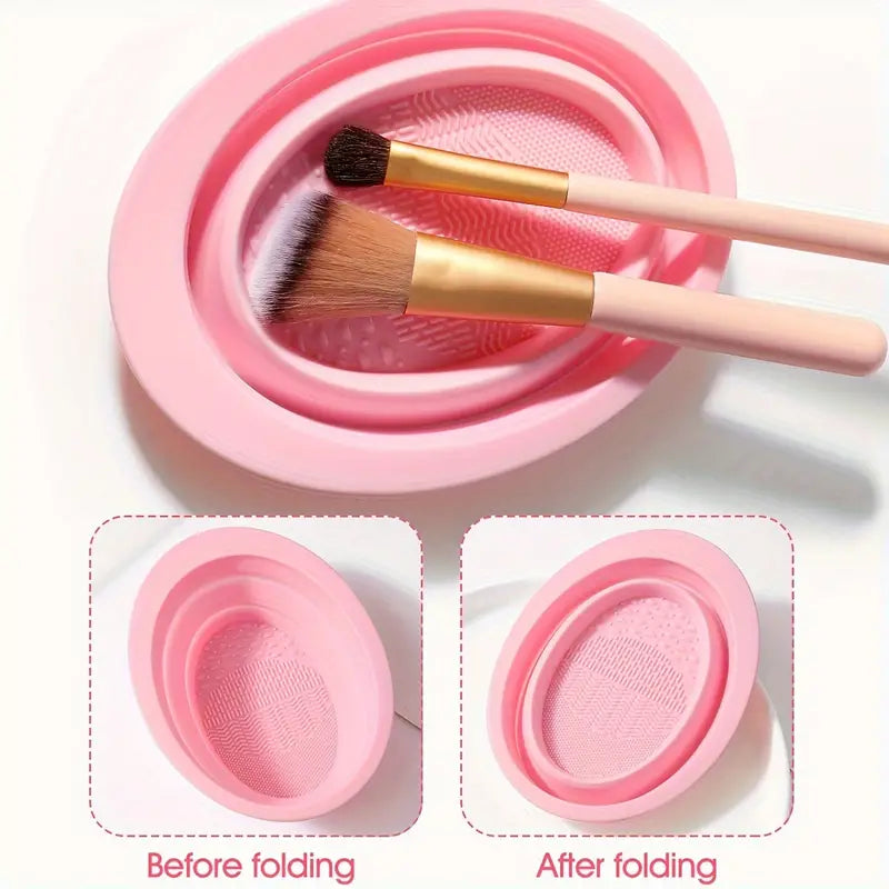 25-Piece Pink Makeup Brush Set with 6 Large