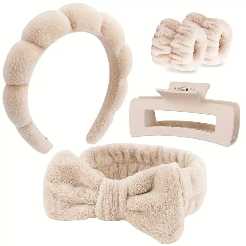 5pcs Spa Headband & Wristband Set