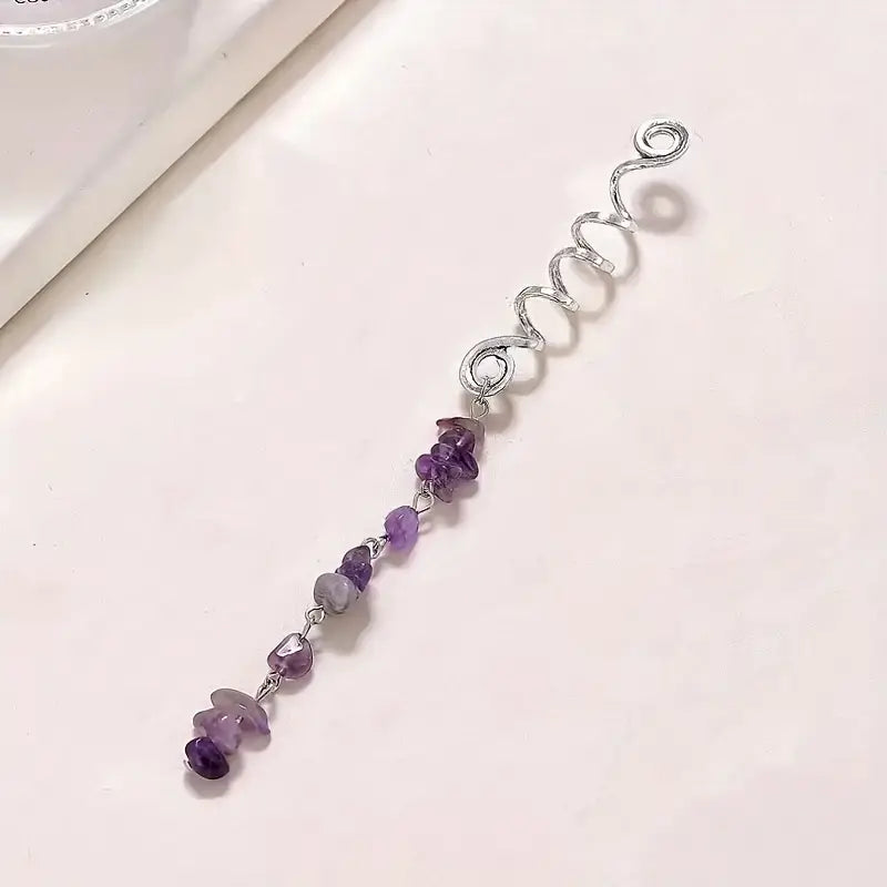 6pcs/set Natural Stone Hair Clip Combination