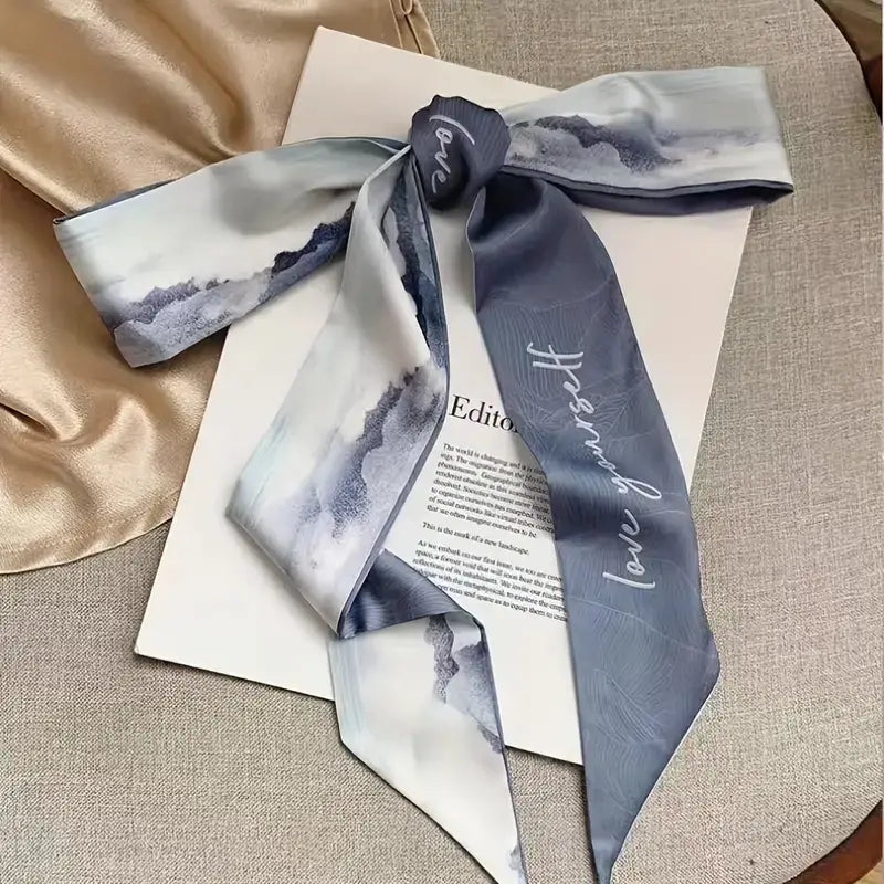 8pcs Silky Satin Ribbon Scarf Vintage