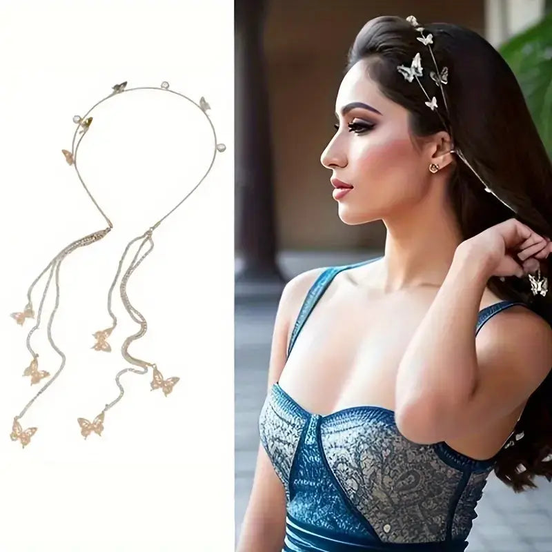 1pc Faux Pearl Elegant Butterfly