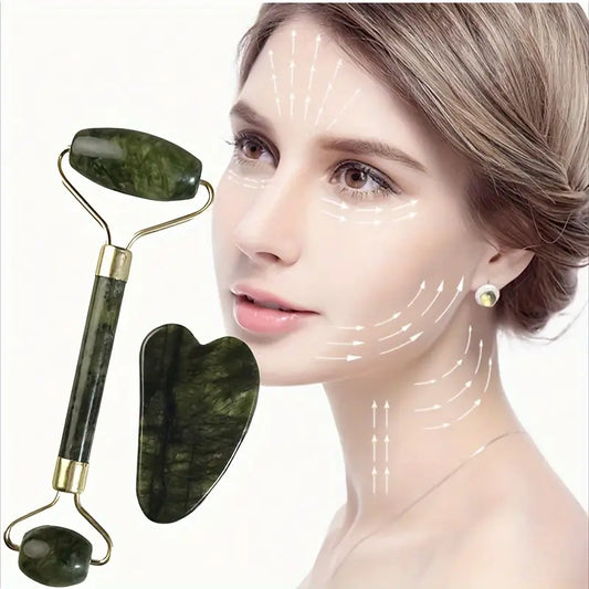 3-in-1 Jade Roller And Gua Sha Set