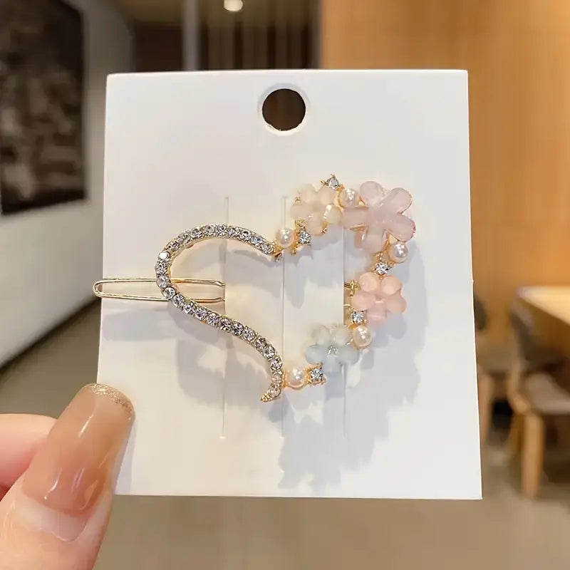 4pcs Set Elegant Floral Hair Clips - Alloy