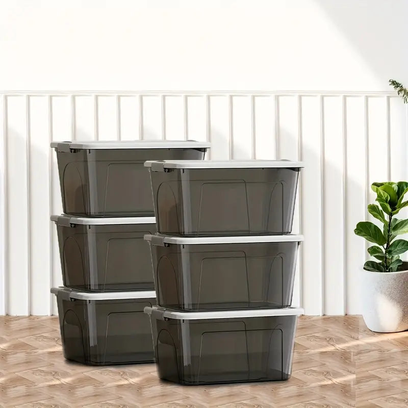 6pcs Plastic Storage Bins with Lids
