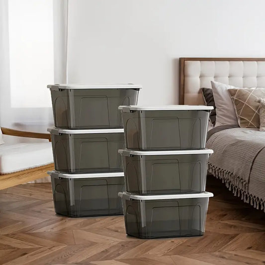 6pcs Plastic Storage Bins with Lids