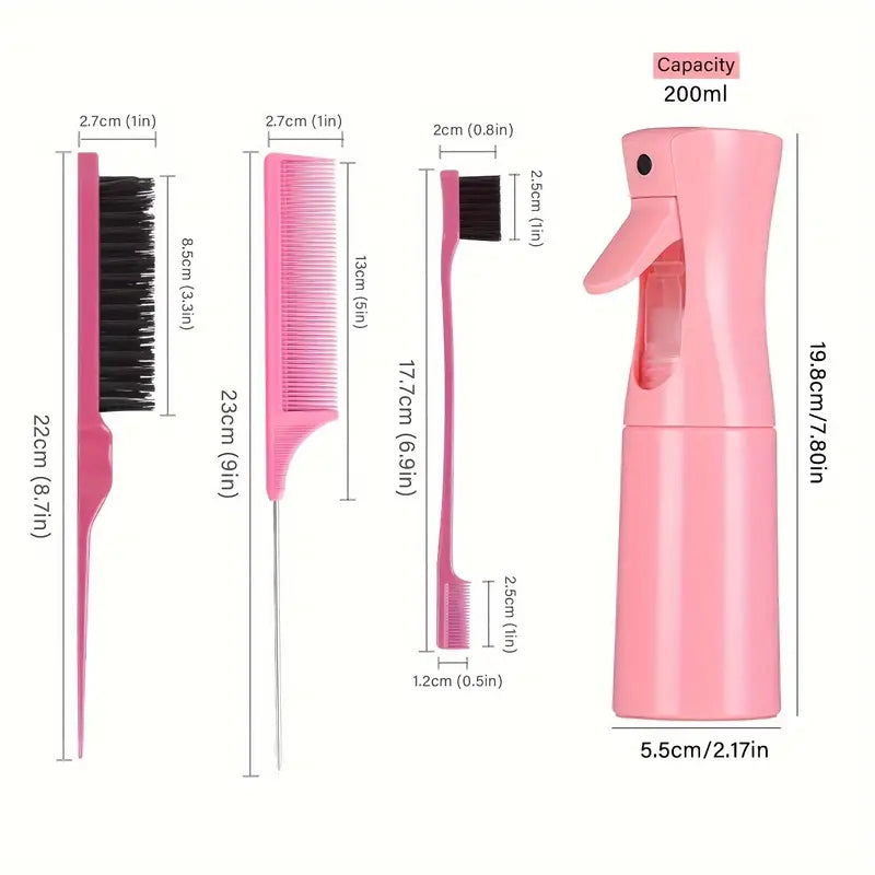 4Pcs/Set Watering Can Hair Styling Comb Set Tease Hairbrush