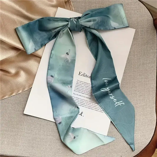 8pcs Silky Satin Ribbon Scarf Vintage
