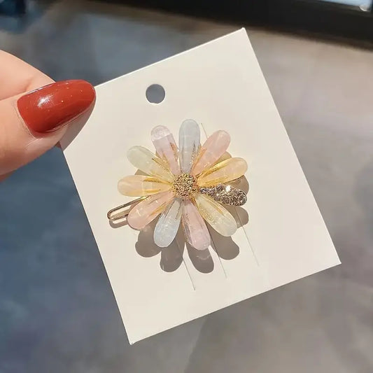 4pcs Set Elegant Floral Hair Clips - Alloy